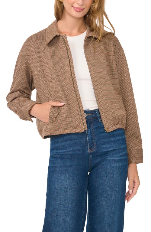 Vince Camuto Microcheck Jacket In Brown
