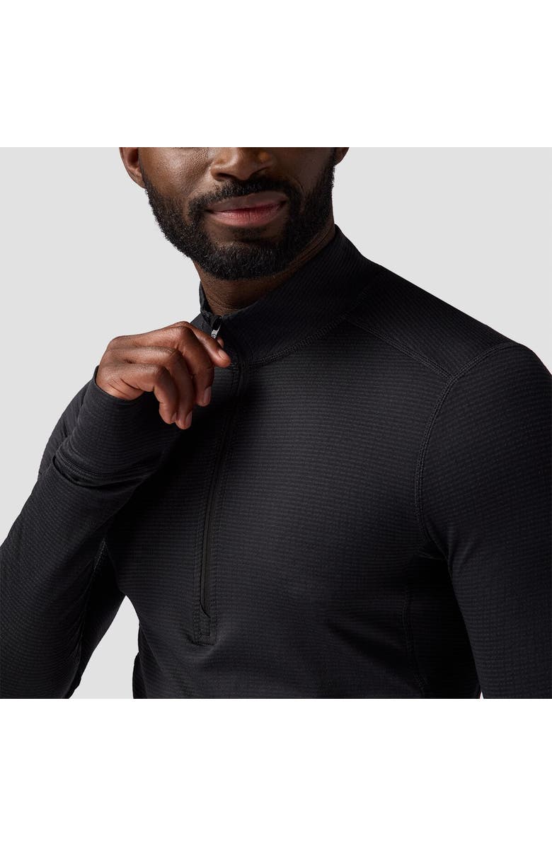 Backcountry Pines Microgrid Ultra-Lt Baselayer 1/4-Zip Top - Men's, Alternate, color, Black