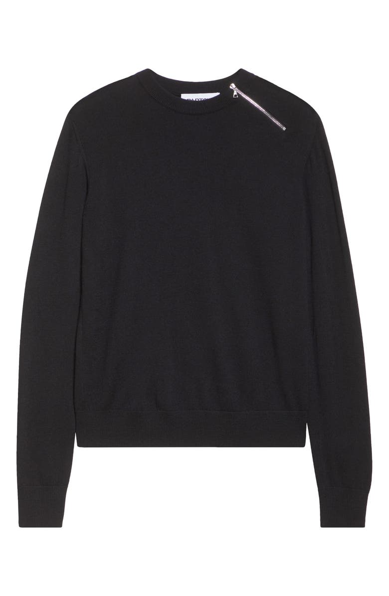 PARTOW Bea Zip Virgin Wool Sweater, Alternate, color, Black