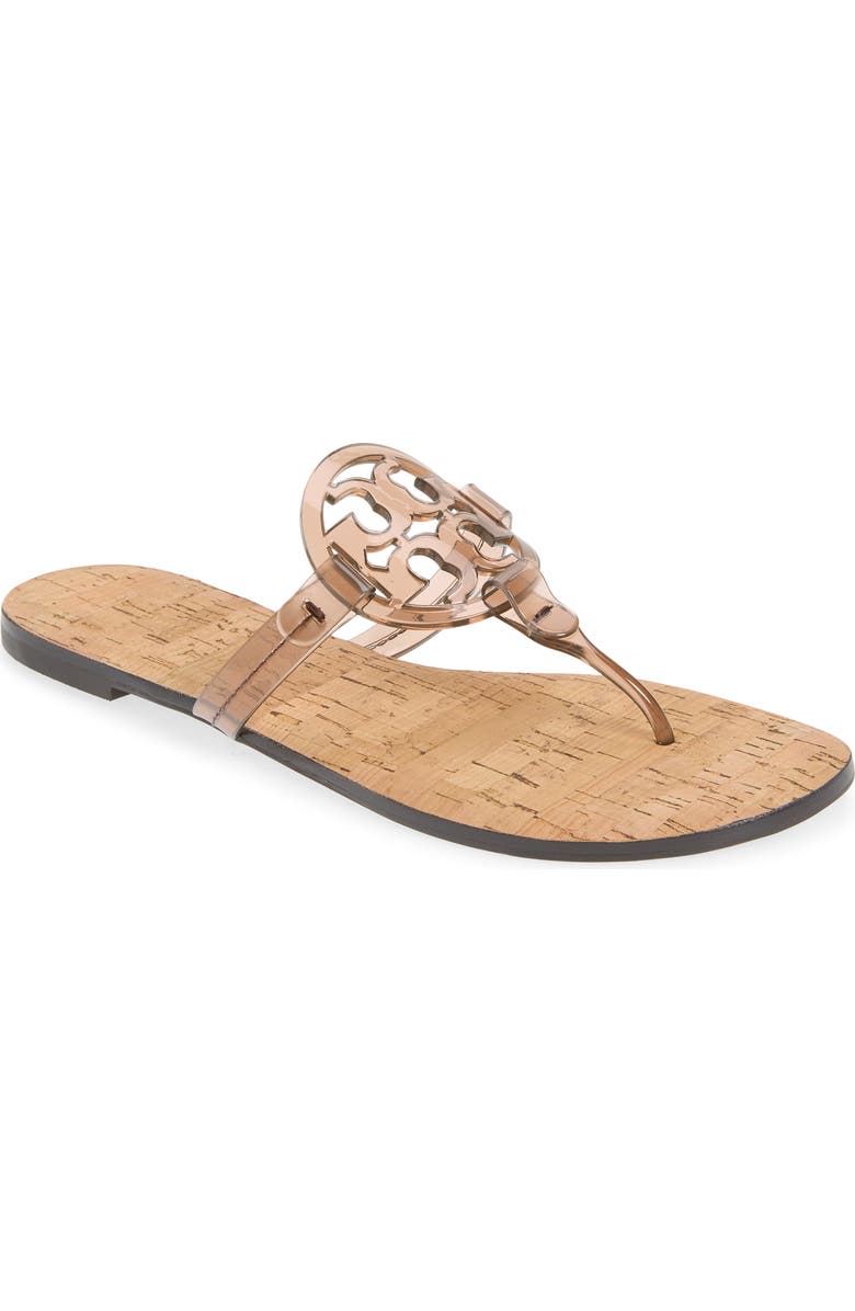 Tory Burch Miller Jelly Thong Sandal, Main, color, Soft Brown