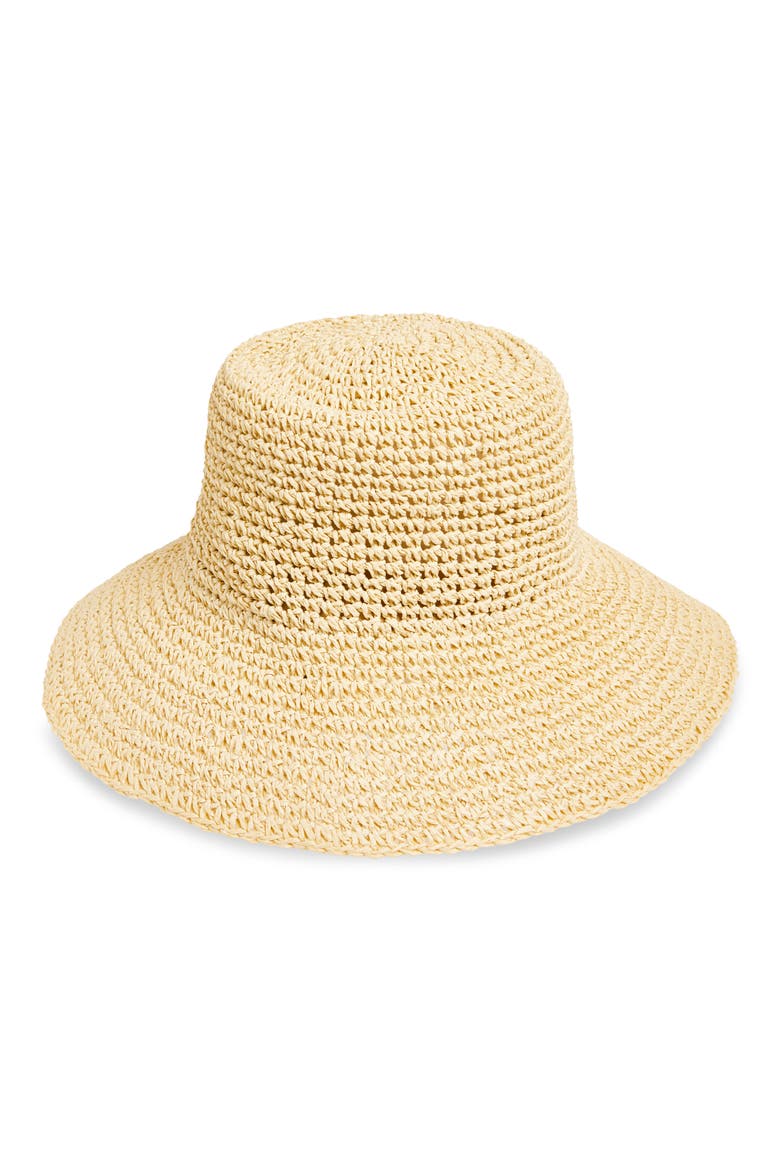 Lantern Packable Straw Bucket Hat, Main, color, NATURAL