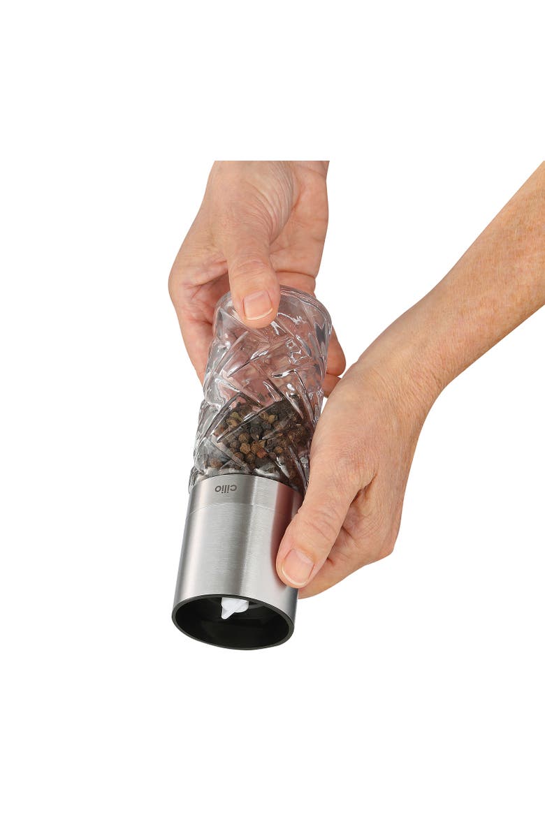 Cristallo Glass & Stainless Steel Salt and Pepper Mill, Alternate, color, Stainless