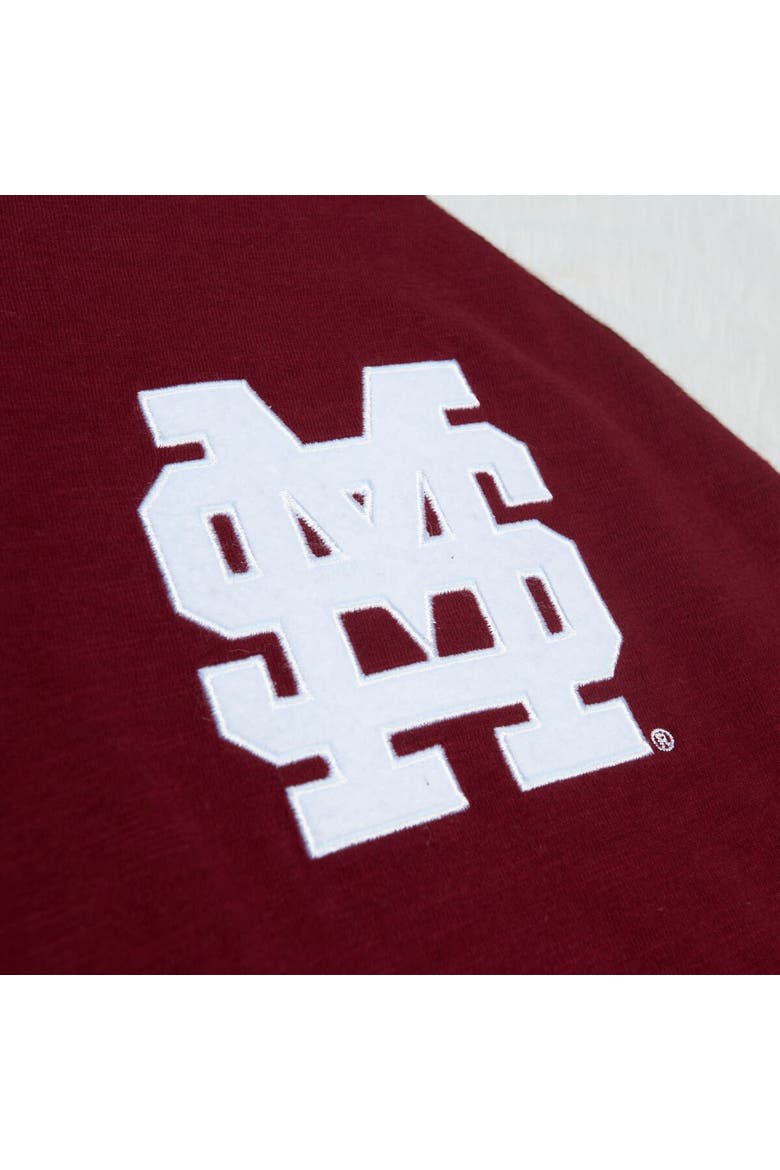 Men's Mitchell & Ness Maroon Mississippi State Bulldogs Legendary Slub Raglan Long Sleeve T-Shirt, Alternate, color, Maroon