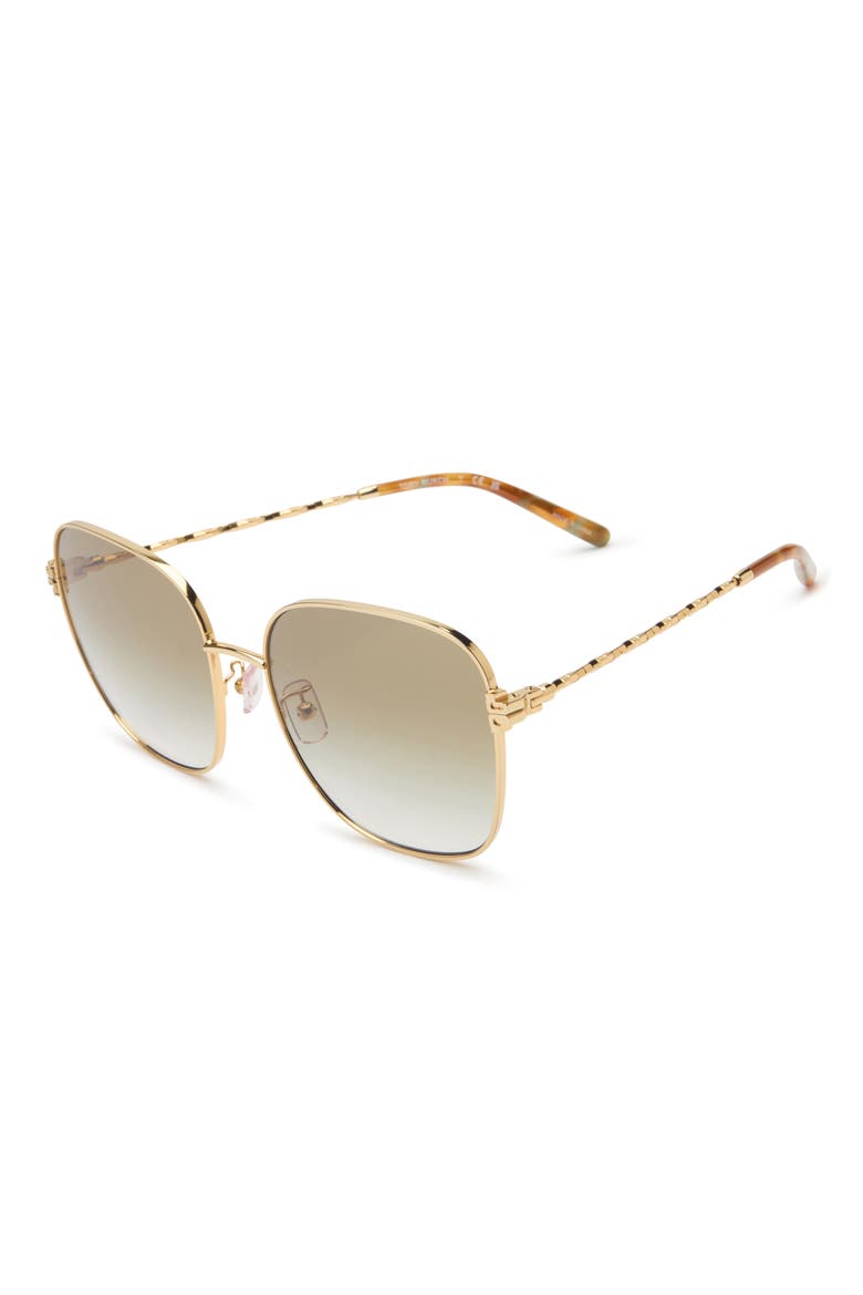 57mm Gradient Square Sunglasses, Alternate, color, DARK GREEN