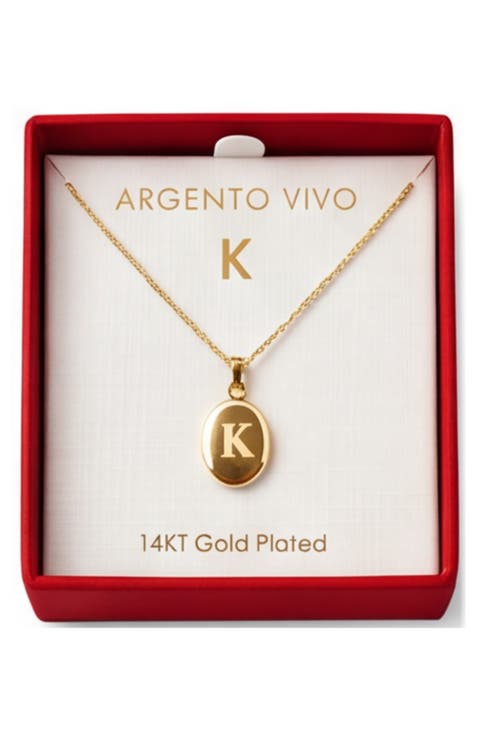 Initial Oval Locket Necklace