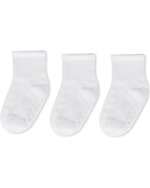 3 Pairs Infant Ribbed Non-Skid Ankle Socks (Toddler)