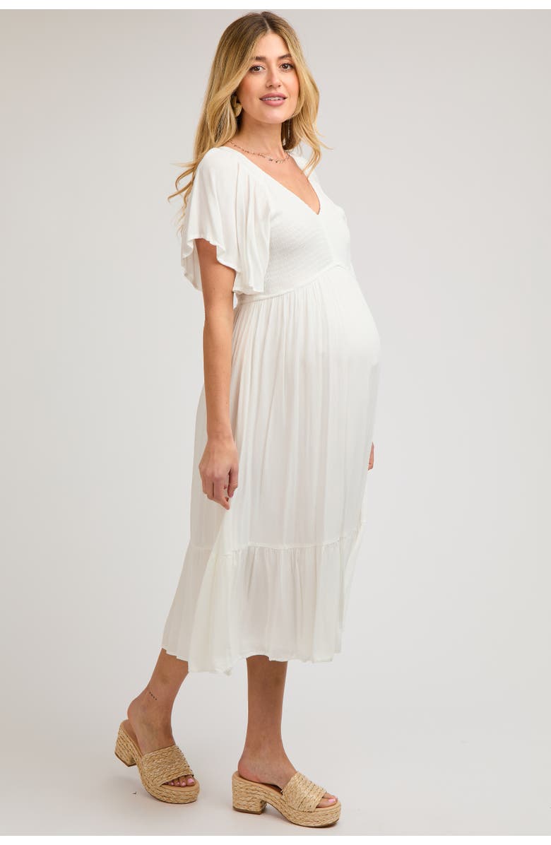 PinkBlush Smocked Ruffle Dress, Alternate, color, White