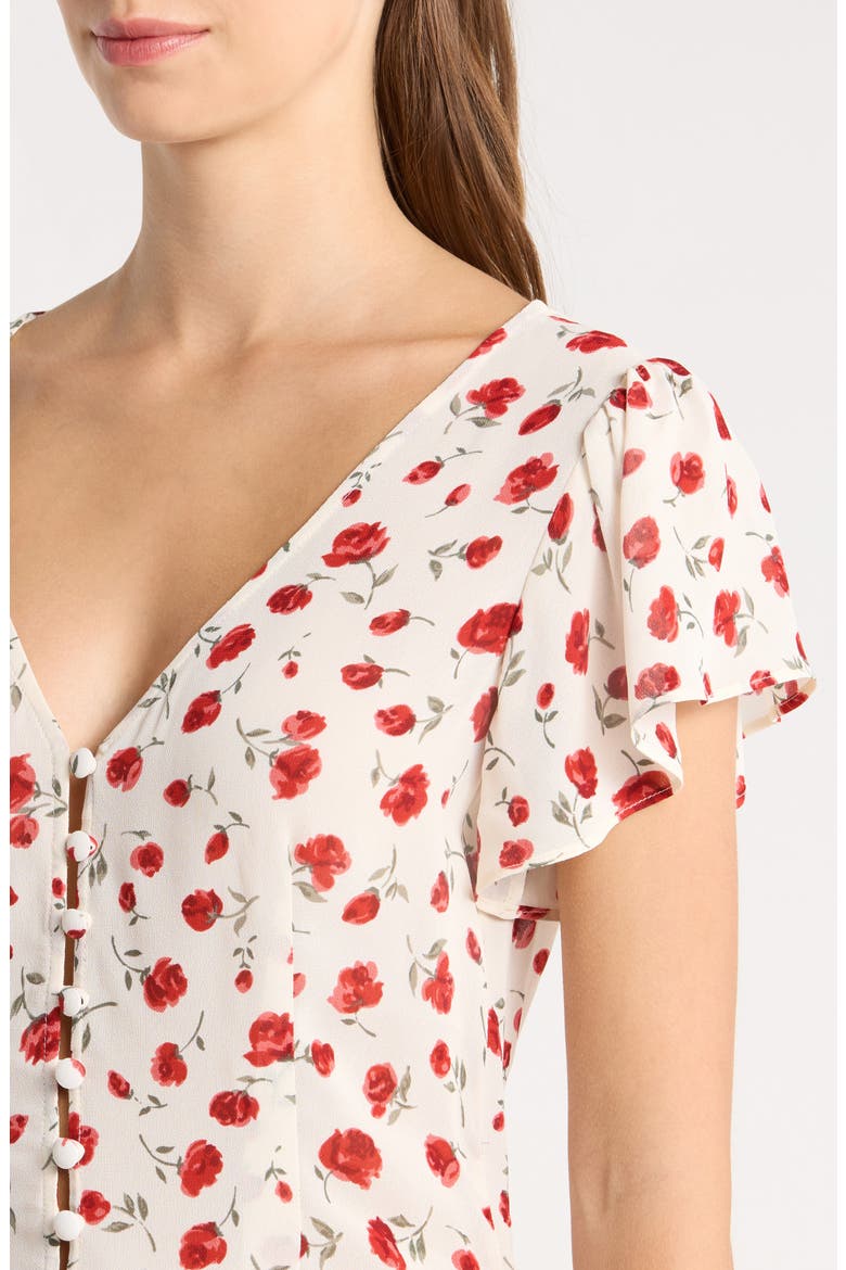 Ramona Floral Print V-Neck Top, Alternate, color, DOLLY