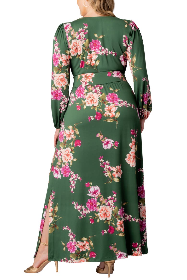Kelsey Long Sleeve Maxi Dress, Alternate, color, GREEN FLORAL PRINT