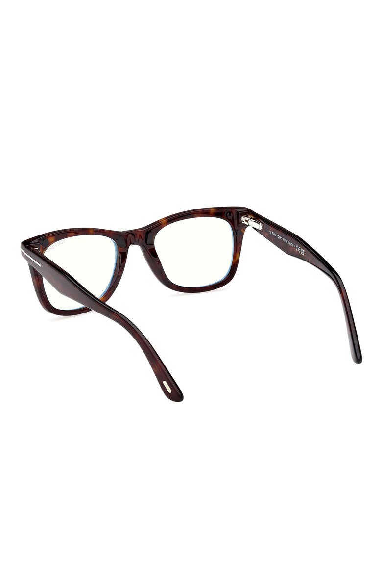 50mm Square Blue Light Blocking Optical Glasses, Alternate, color, HAVANA ECO / T LOGO