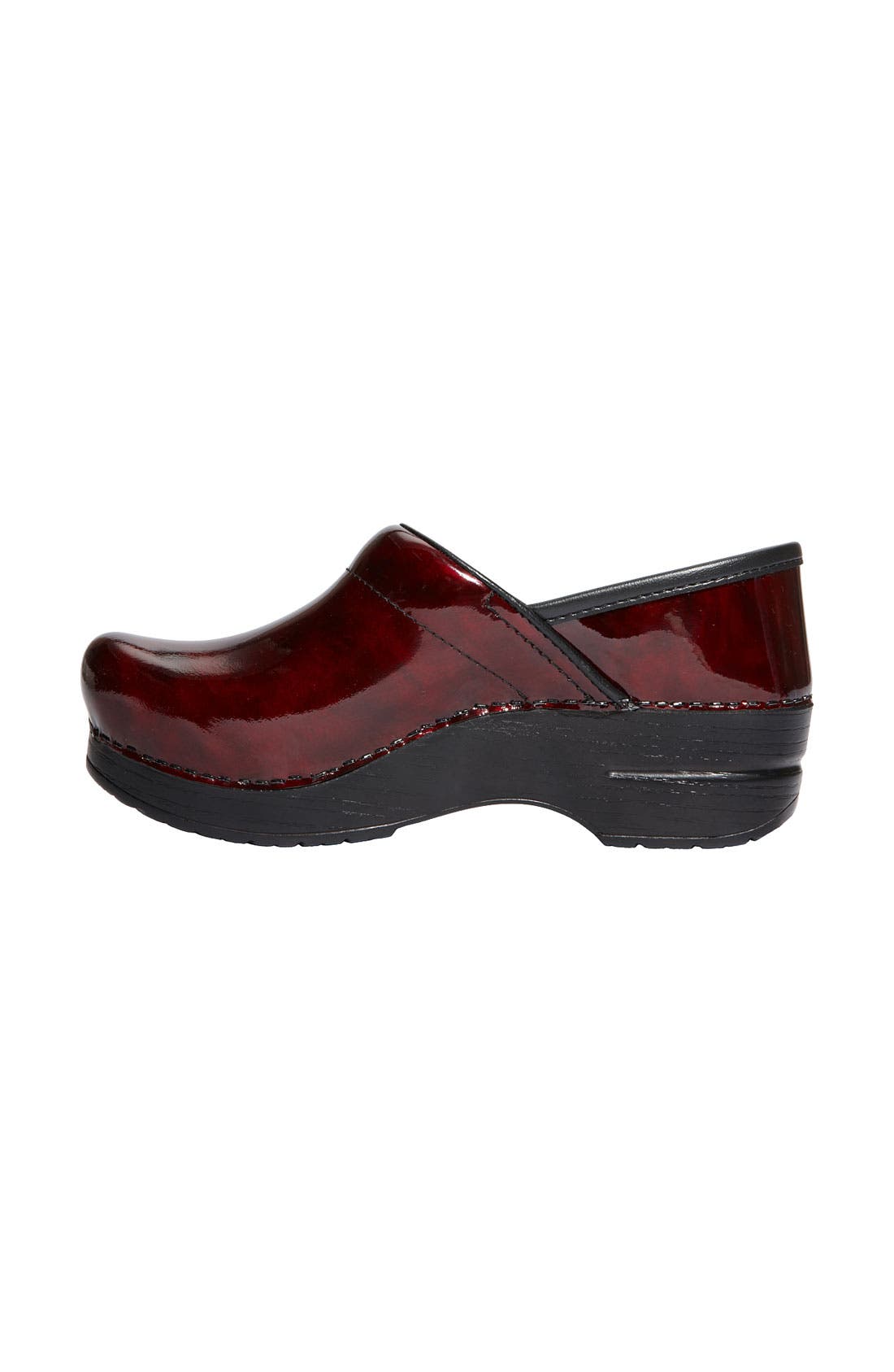 'Professional' Marbled Patent Leather Clog, Alternate, color, RED MARBLED