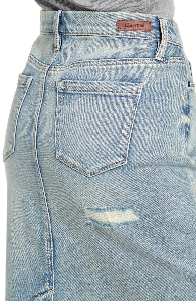 BLANKNYC Distressed Denim Pencil Skirt, Alternate, color, 