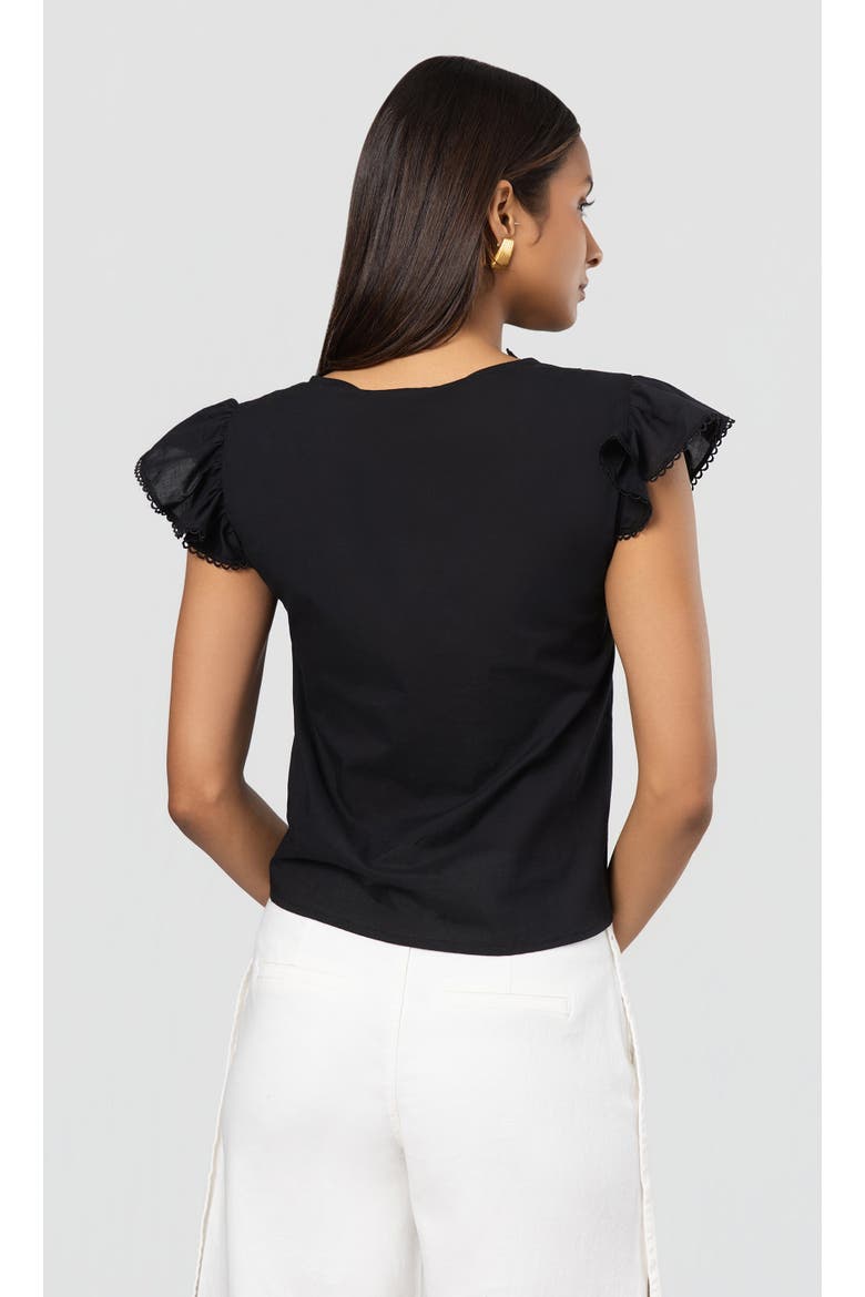 Arden Lace Combo Voile Blouse, Alternate, color, Black
