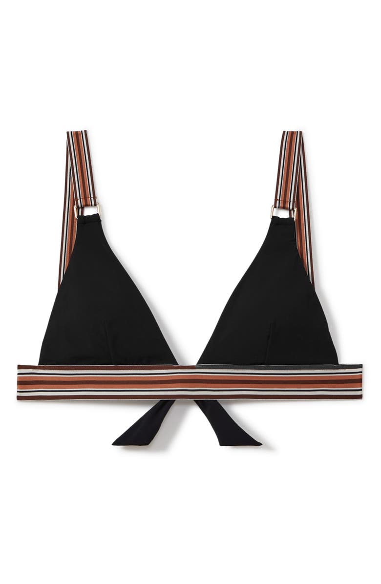 Reiss Yve Triangle Bikini Top, Alternate, color, Black/ Brown