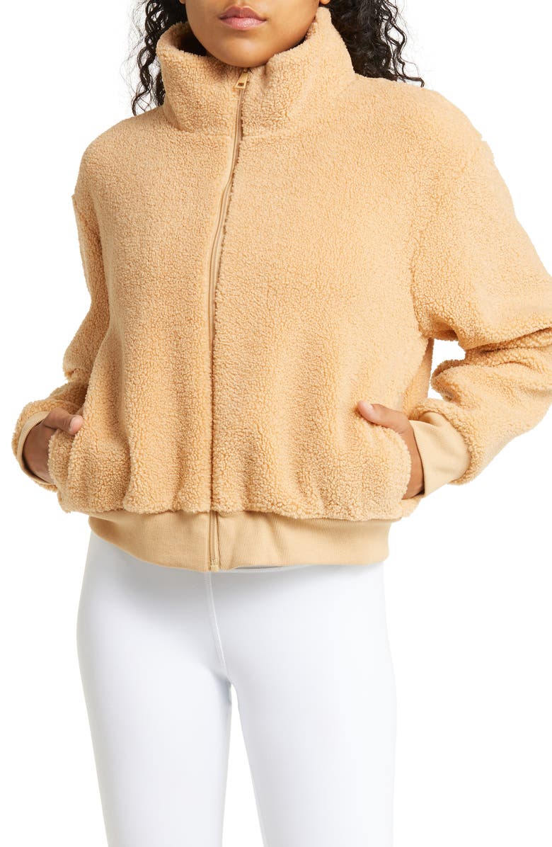 Beyond Yoga Brave the Elements Fleece Bomber Jacket, Alternate, color,
