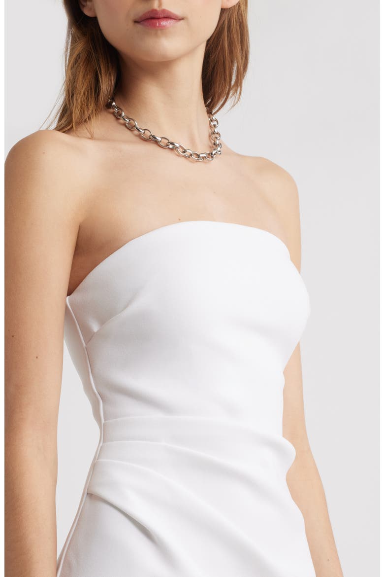 Ruched Strapless Maxi Dress, Alternate, color, WHITE