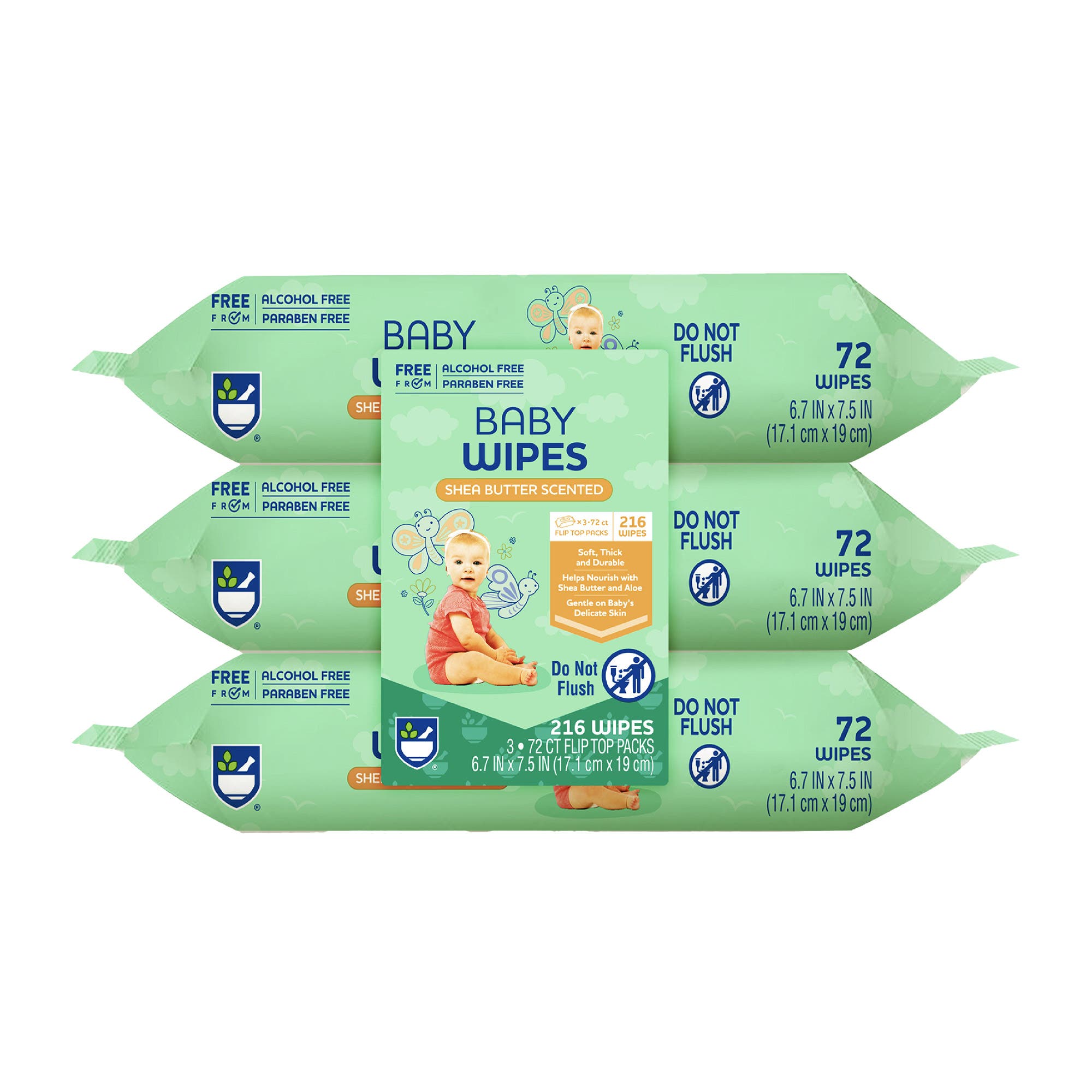 PURSONIC Baby Wipes - Aloe Vera & Shea Butter Infused - 99% Water-Based | Resealable Pack for Sensitive Skin in Green 