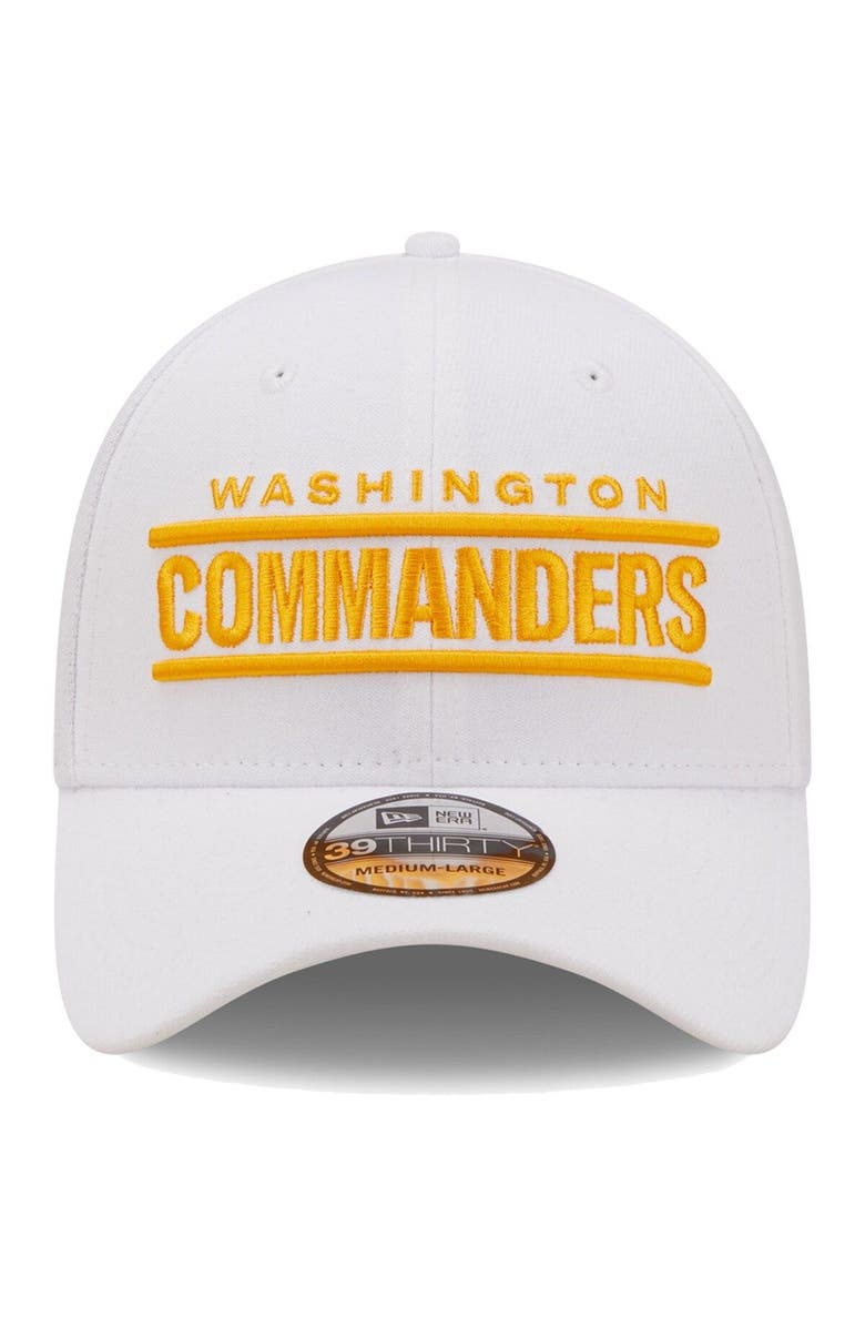 New Era Men's New Era White Washington Commanders Wordmark Iced II 39THIRTY Flex Hat, Alternate, color, 