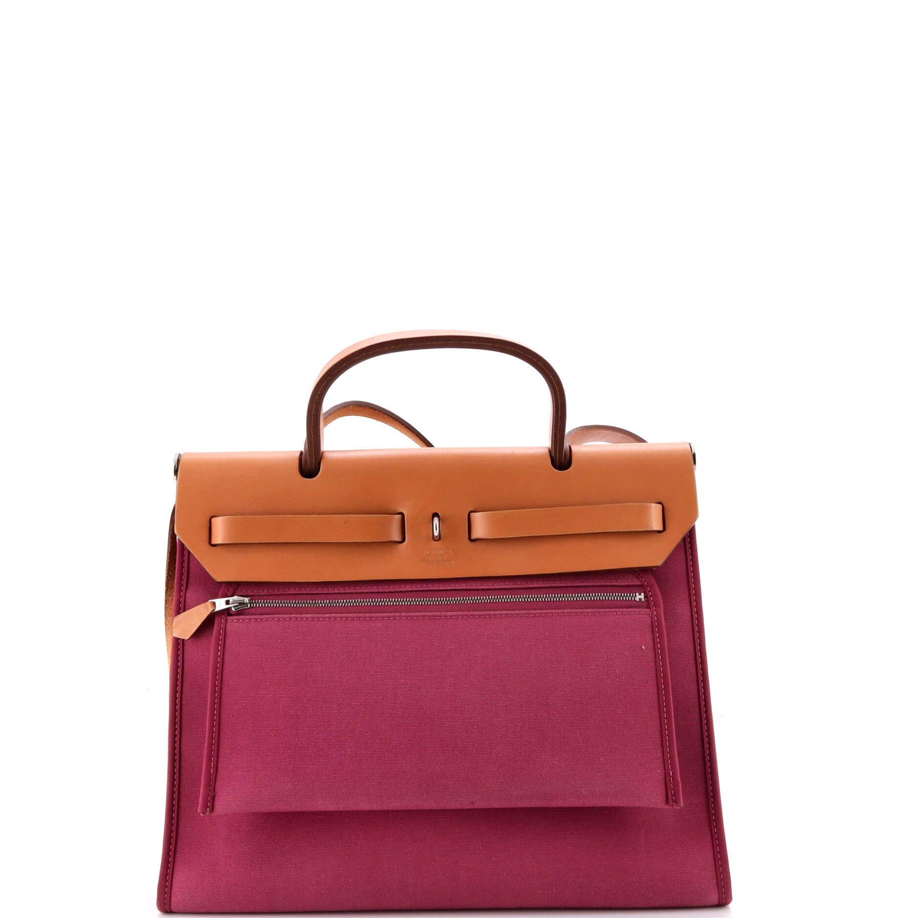 Pre-Owned Hermes Herbag Zip Leather and Toile 31, Alternate, color, Tosca