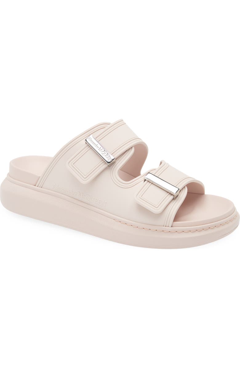 McQueen Hybrid Slide Sandal, Main, color, Tea Rose/ Silver