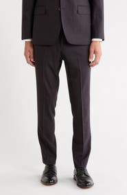 No Ordinary Joe by Ted Baker Flat Front Stretch Wool Blend Trousers