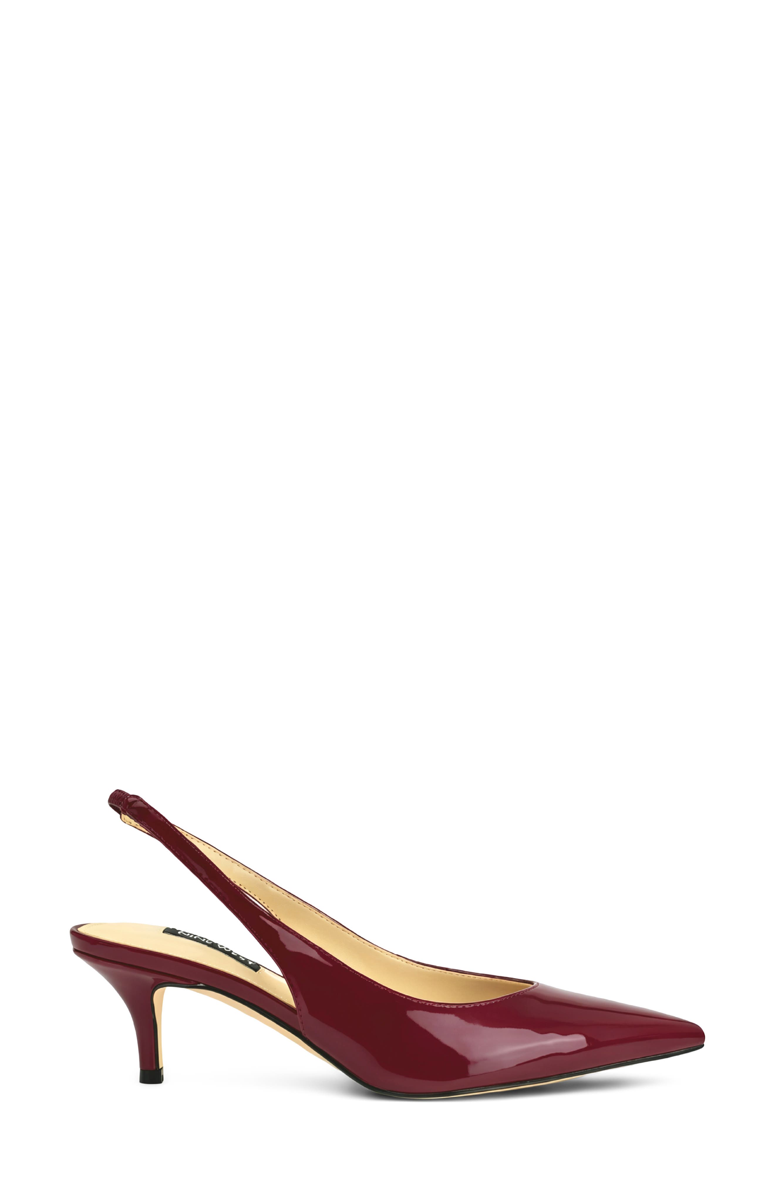 Cassy Pointed Toe Slingback Pump, Alternate, color, DARK RED