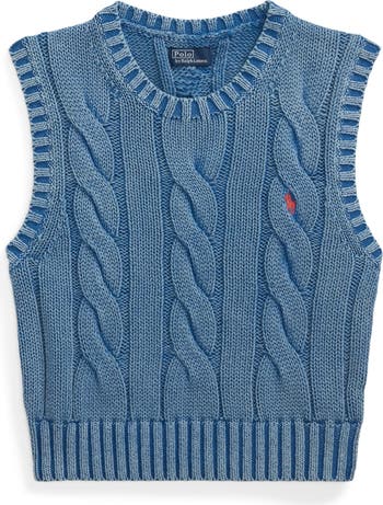 【送料&関税込】Polo Ralph Lauren Cable Knit Vest Cable-Knit Cotton V-Neck Sweater Vest | Ralph Lauren