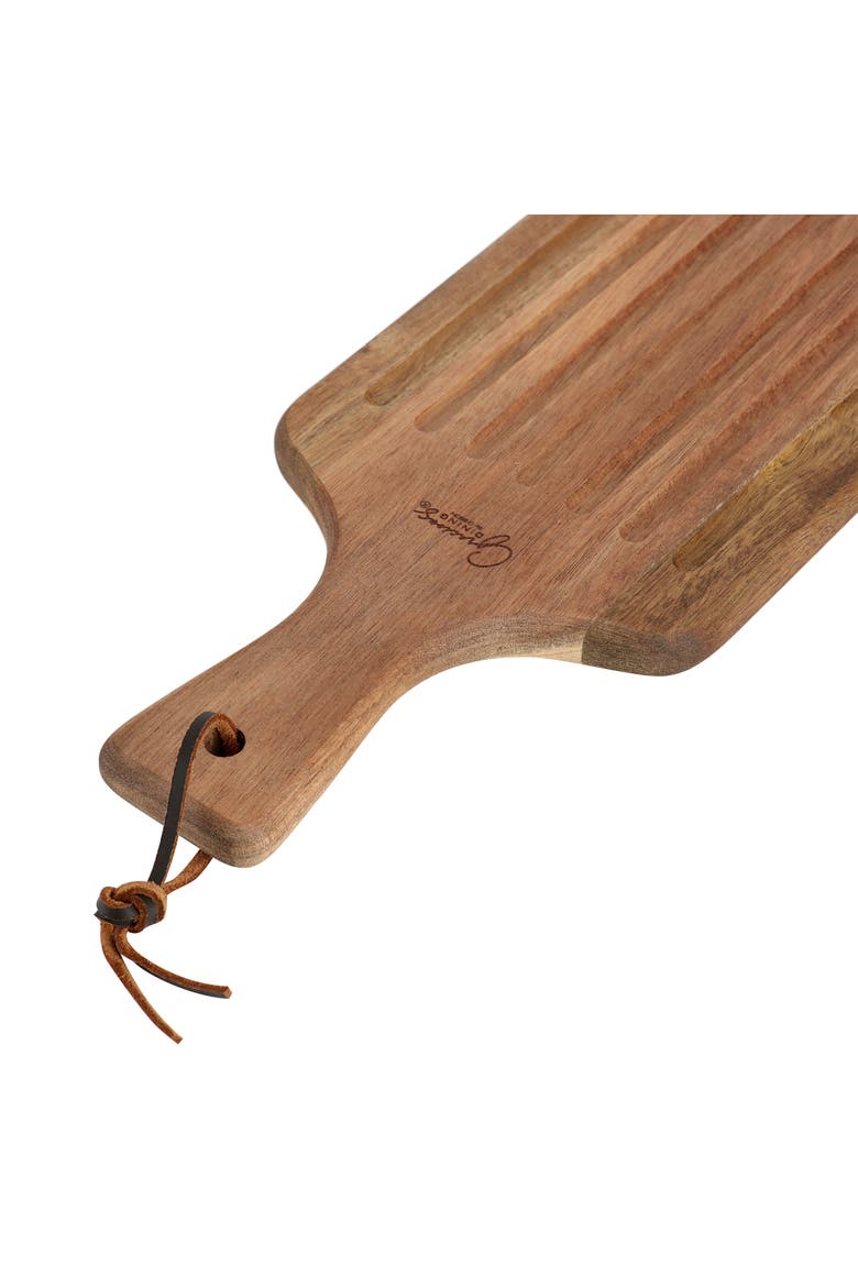 2 Piece Acacia Wood Serving Board and Bread Knife Set, Alternate, color, Brown