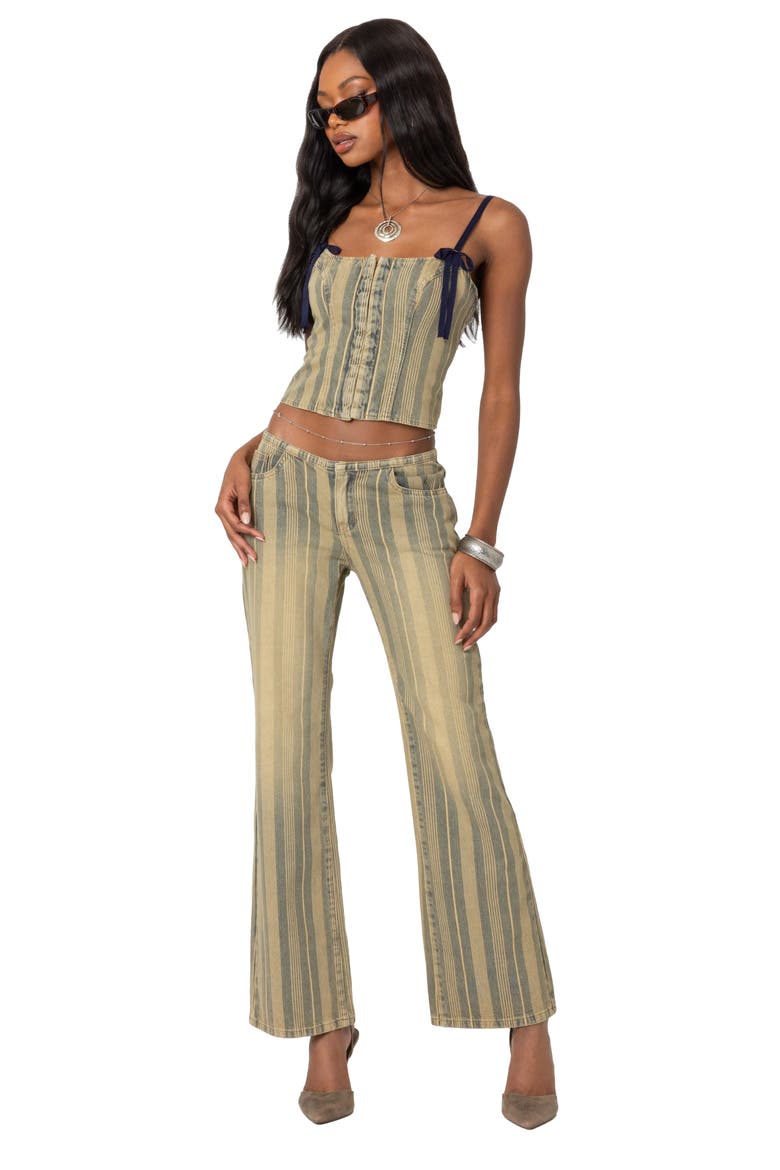 Eternity Pinstripe Low Rise Flare Jeans, Alternate, color, MIX