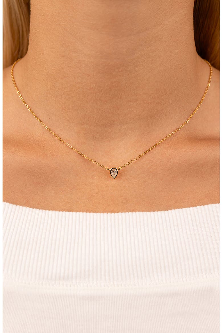 Pear Cut Cubic Zirconia Pendant Necklace, Alternate, color, GOLD