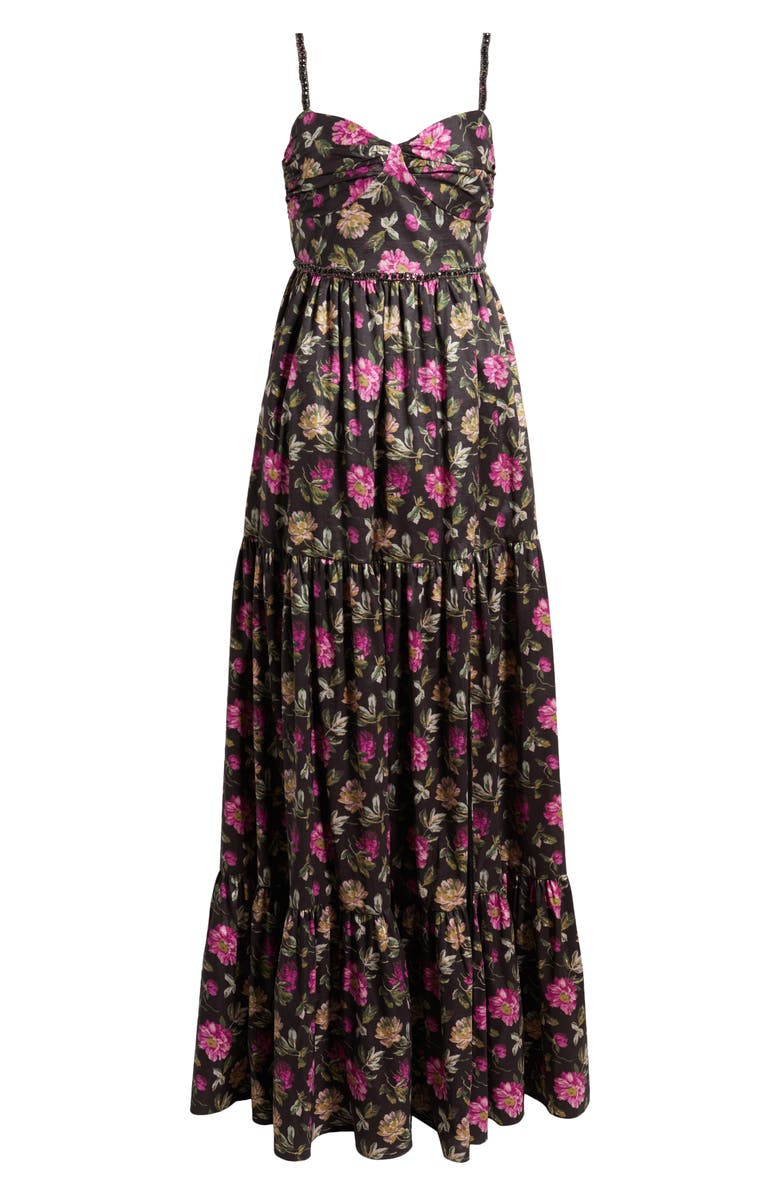 LIKELY Tessa Floral Evening Gown, Alternate, color, Black Multi