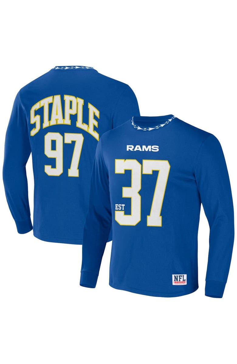 STAPLE Men's NFL x Staple Royal Los Angeles Rams Core Team Long Sleeve T-Shirt, Main, color, Royal
