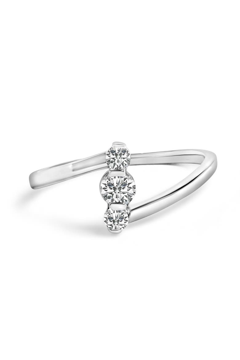 10K Gold 1/4 Cttw Lab Grown Diamond Vertical Three Stone Ring, Main, color, White