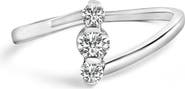 Haus of Brilliance 10K Gold 1/4 Cttw Lab Grown Diamond Vertical Three Stone Ring