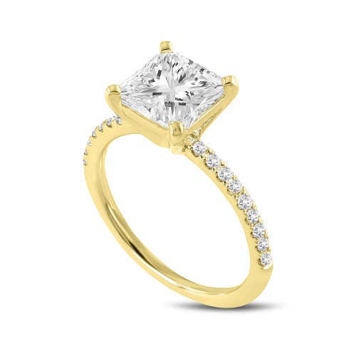 LUVMYJEWELRY LUVMYJEWELRY ANI 14K YELLOW GOLD EMERALD CUT LAB GROWN DIAMOND ENGAGEMENT RING
