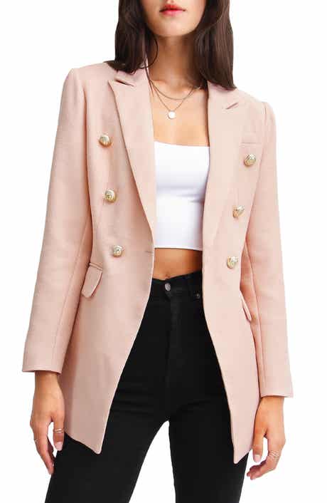 Belle & Bloom Textured Weave Double Breasted Blazer