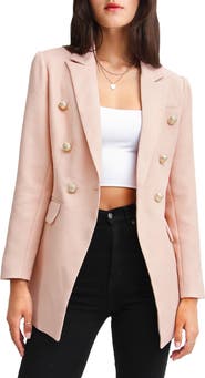 Belle & Bloom Textured Weave Double Breasted Blazer