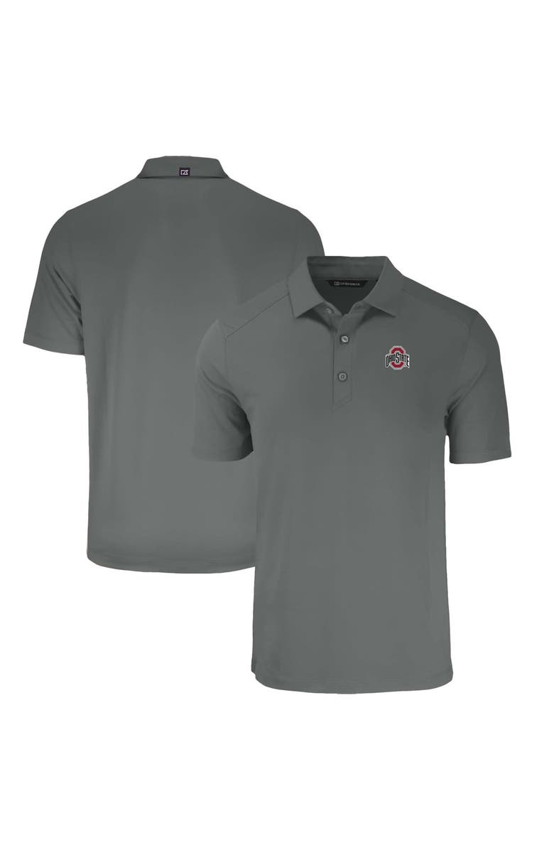 Cutter & Buck Men's Cutter & Buck  Gray Ohio State Buckeyes Primary Logo Big & Tall Forge Eco Stretch Recycled Polo, Main, color, 