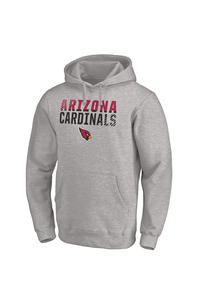 FANATICS Men's Fanatics Branded Heather Gray Arizona Cardinals Fade Out Fitted Pullover Hoodie, Alternate, color, Heather Gray
