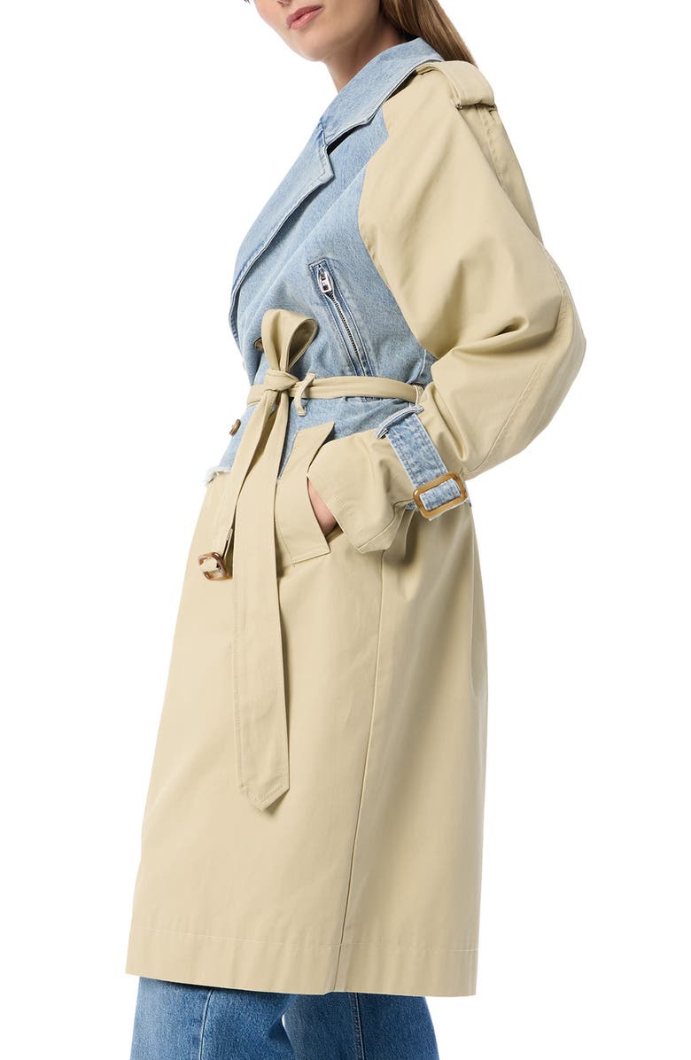 DO by Dee Ocleppo Julia Mixed Media Trench Coat, Alternate, color, Camel / Stratus Wash