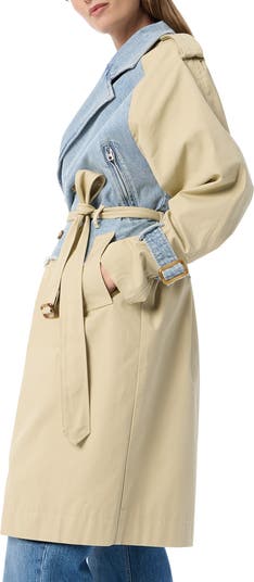 Julia Mixed Media Trench Coat
