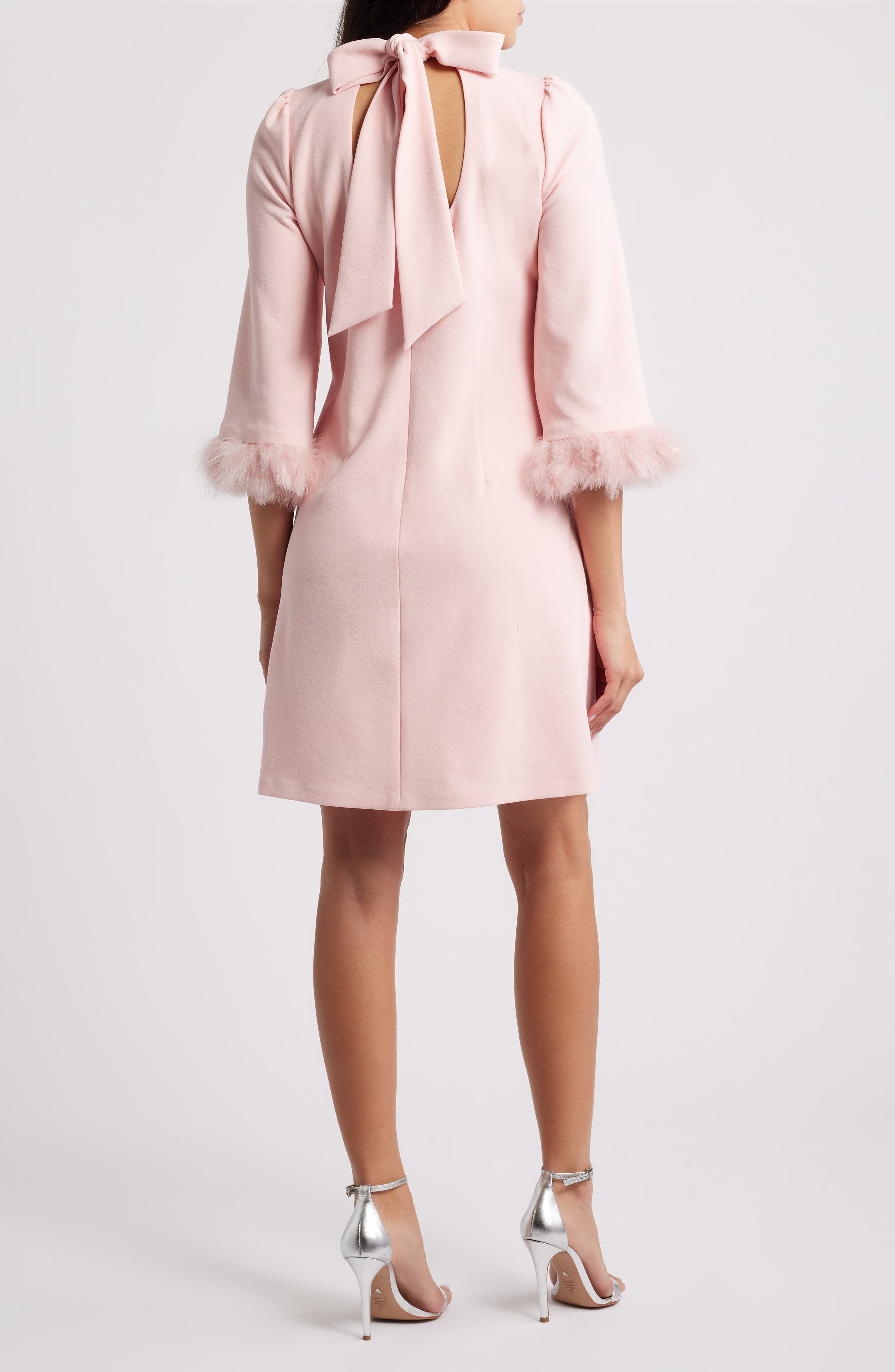 Feather Trim Sheath Dress - image 2