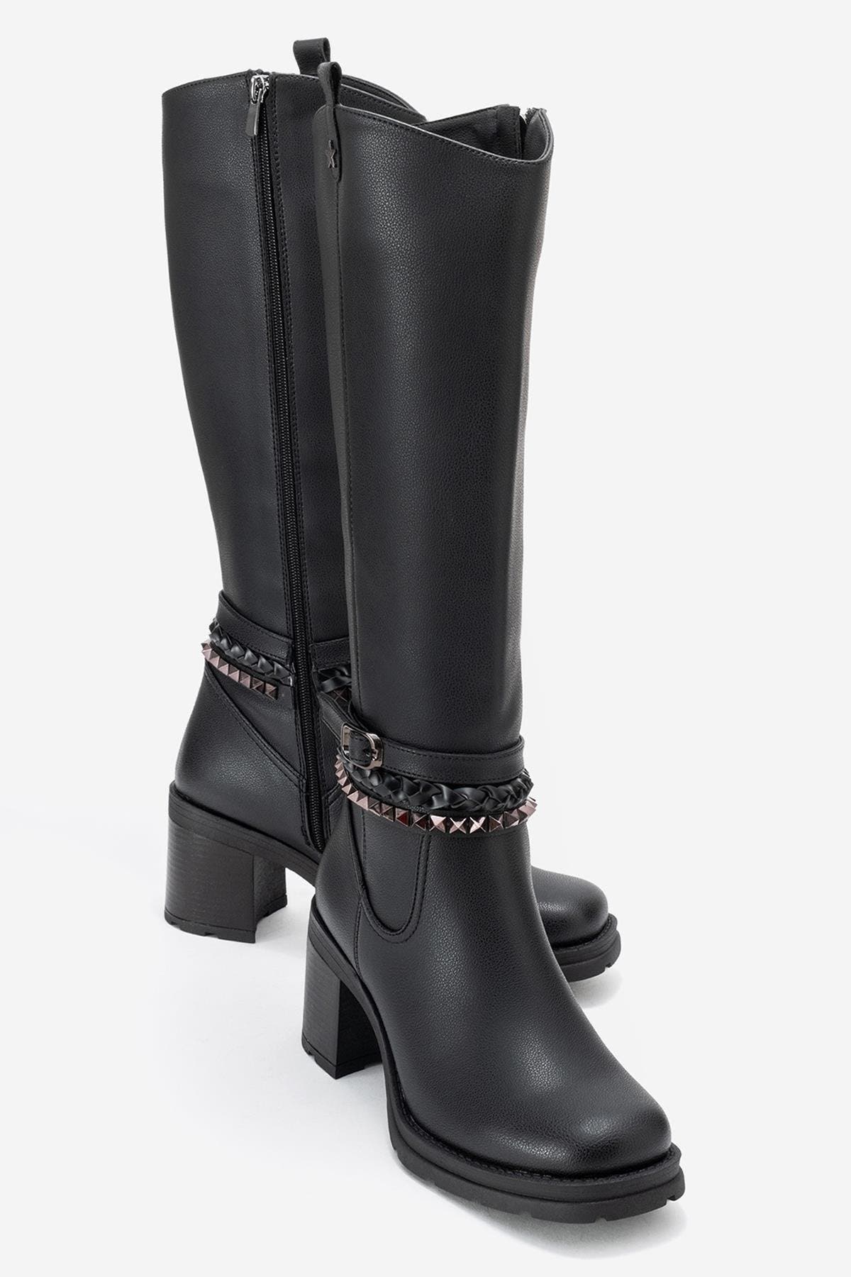Prologue Shoes Viorra Knee High Boot, Alternate, color, Black Faux Leather