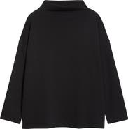 Eileen Fisher Funnel Neck Boxy Organic Cotton Blend Top