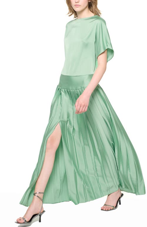 As B Y Df Matcha Pleated Skirt In Matcha