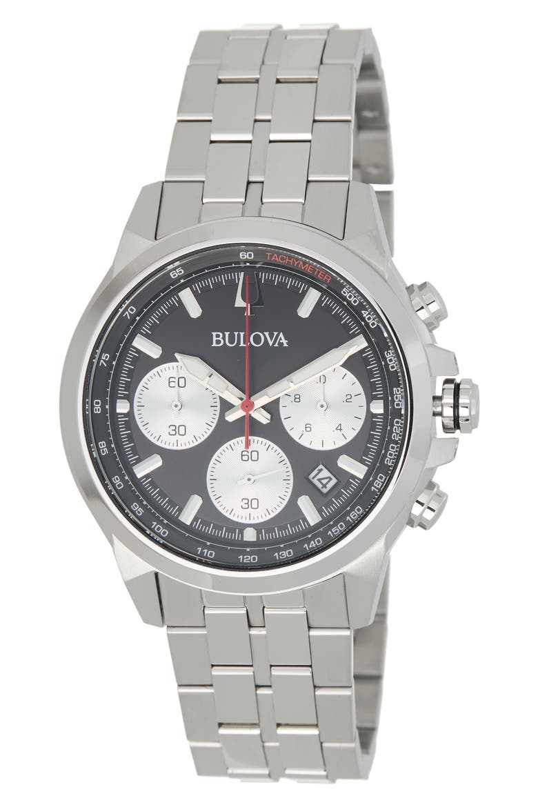 Classic Chronograph Bracelet Watch, 45mm, Main, color, SILVER