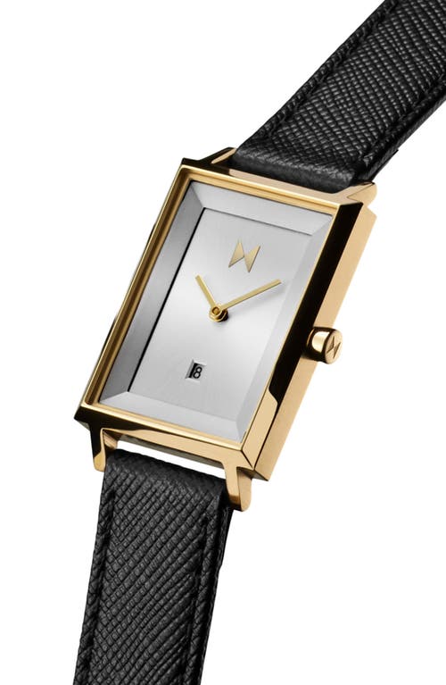 Mvmt Women's Signature Square Black Leather Strap Watch ,24mm In Black