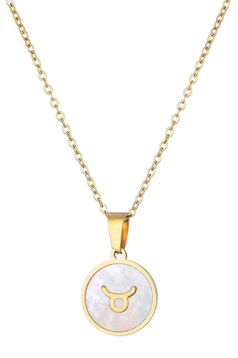 Zodiac Pendant Necklace, Main, color, WHITE - TAURUS