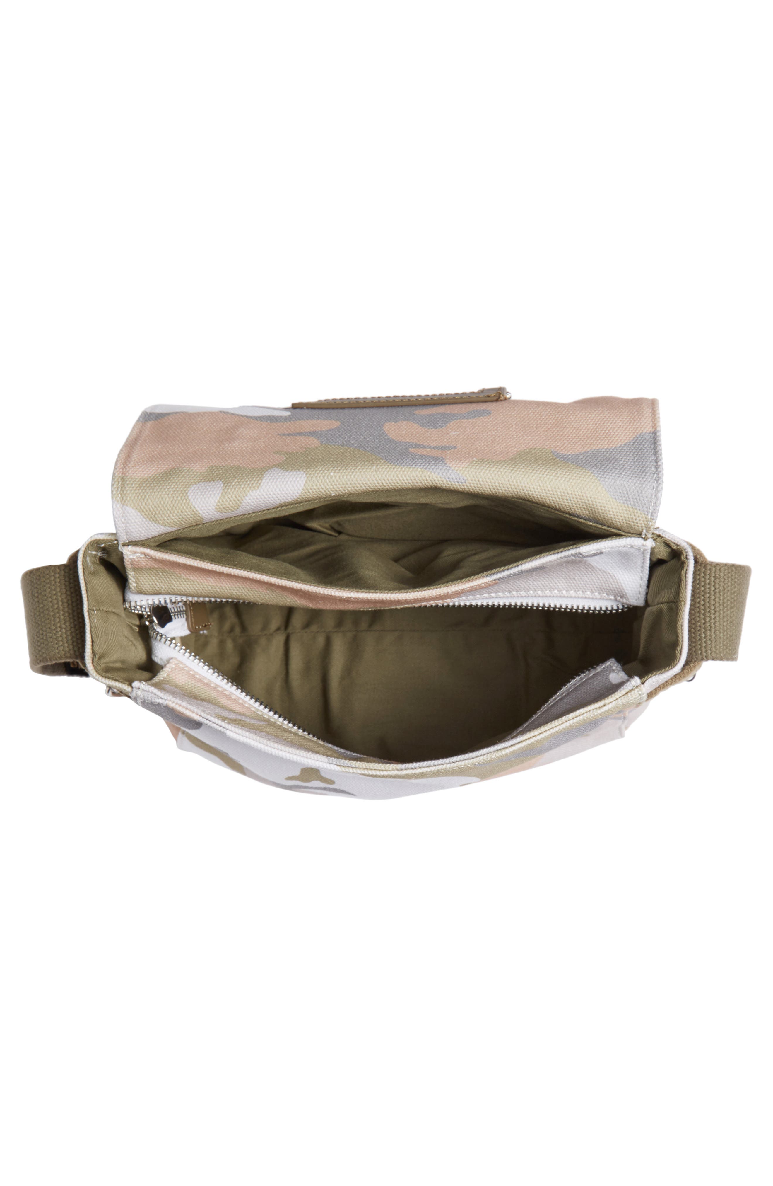 Zadig & Voltaire Ready Made Camo Canvas Messenger Bag, Alternate, color, 