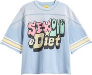 DIET STARTS MONDAY Sex, Love & Diet Cotton Graphic T-Shirt